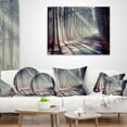 thumbnail image 4 of Designart Morning Sunbeams to Forest Road - Landscape Photography Throw Pillow - 16x16, 4 of 5