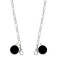 thumbnail image 1 of Silvertone Small Black Enamel Disc Silvertone Face Mask Necklace, 1 of 2