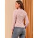 thumbnail image 5 of Allegra K Las se?oras de la oficina de la pajarita de la manga larga de las mujeres rematan la blusa floral de la gasa Rosa XL Allegra K Blusa, 5 of 6