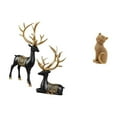 thumbnail image 5 of Dualoai Reindeer Elk Deer Cat Resin Sculpture Figurine Animal Statue Collection for Cabinet Tabletop Wedding Housewarming Entrance Bookshelf Living Room Bedroom, 5 of 8