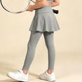 thumbnail image 5 of Girls' Skirted Leggings Active Workout Skorts with Attached Full Length Pants Elastic Waist Tennis Dance Gymnastics Athletic Stretch Tights Casual School Play, 5 of 7