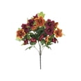 thumbnail image 2 of Artificial Flowers Fake Plants for Outdoors Decoration, 1 Bundle Morning Glory with Eucalyptus, Realistic UV Resistant Faux Flowers for Outside Planter, Porch, Yard, Patio, Garden, Home, Orange, 2 of 4