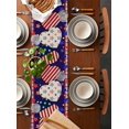 thumbnail image 5 of Hokiten Table Runners 36 Inches Long Dress Scarves, Independence Day Farmhouse Kitchen/Dining Table Runner, Short Coffee Tablerunners, American Flag Star Blue Red Plaid 13x36 Inch, 5 of 7