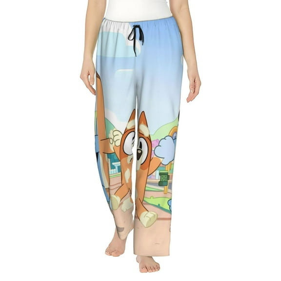 Silaia Bluey Print Pajama Pants for Women,Women’s Pajama Bottoms,Sleep & Lounge Pants with Pockets and Elastic Waist-Small