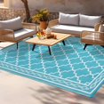 thumbnail image 3 of GAOMON Alfombra para exteriores reversible verde azulado y blanca 152x244 cm, 3 of 6
