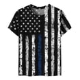thumbnail image 5 of Jophufed Summer Tops for Women 2022 Summer Casual Crewneck Short Sleeve T-Shirts Flag Print Fit Basic Tops Tees Blouses Labor Day Sale, 5 of 5