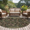 thumbnail image 5 of Sage Green Floral Round Area Rugs Collection 5', Ethnic Tribe Abstract Art Flowers Non Slip Indoor Circular Throw Runner Rug Floor Mat Carpet for Living Room Dining Table Bedroom Nursery, 5 of 9