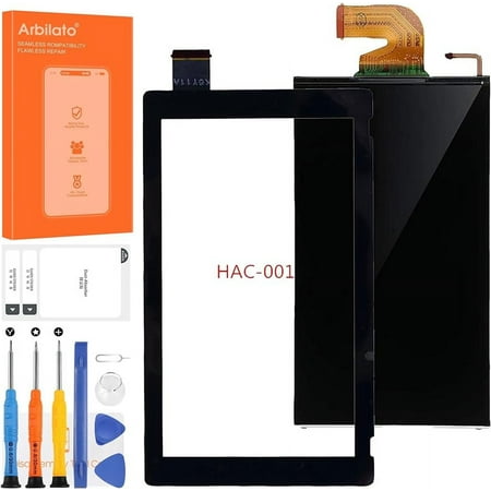 Screen for Nintendo Switch Screen Replacement for Switch V1 LCD Screen HAC-001 Touch Display Digitizer Assembly Repair Parts(Black No Frame)