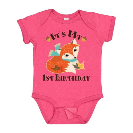 

Inktastic 1st Birthday Woodland Fox Gift Baby Boy or Baby Girl Bodysuit
