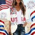 thumbnail image 2 of JULMCOMO 4th of July Lightweight Cardigans for Women Stars Stripes Half Sleeve Patriotic Kimono Cover Ups Summer Tops Red S, 2 of 6
