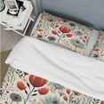 thumbnail image 4 of Designart "Nordic Simplicity In Red Florals" Floral Bedding Covert Set - Cottage Bed Set With 1 Sham, 4 of 5