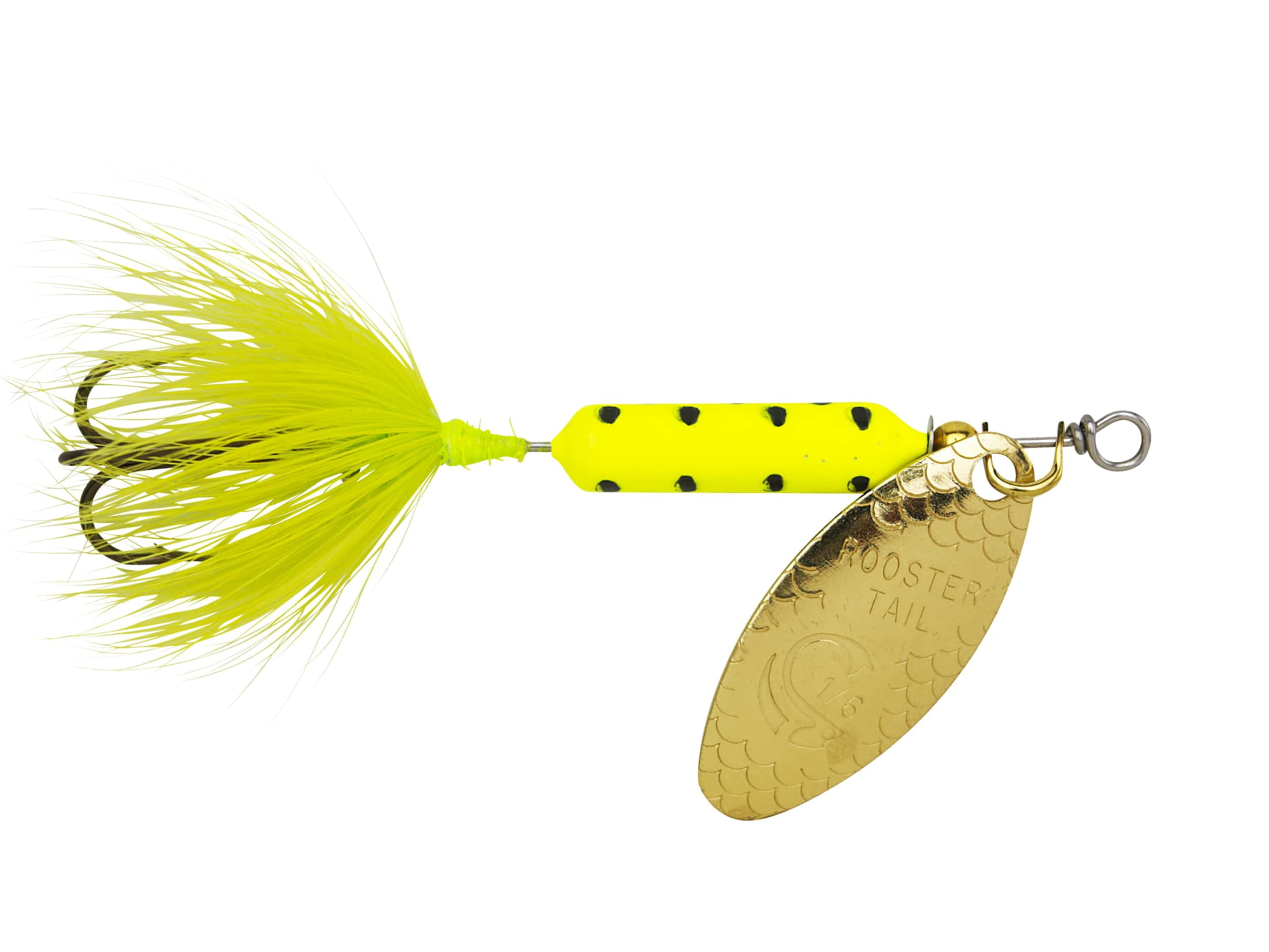 (2 pack) Rooster Tail, Chartreuse Dalmatian
