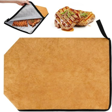 BBQ Blanket for Resting Meat, Waterproof BBQ Blanket Insulated Meat Resting Bag, Reusable Large Capacity BBQ Blanket with Zipper Opening Keeps Warm Tender and Juicy Meat for Outdoor Grill