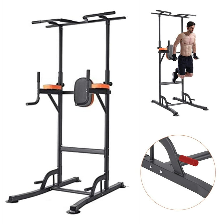 GARTIO Adjustable Power Tower Dip Station Pull up Bar for Strength Training Home Gym 300lbs Walmart