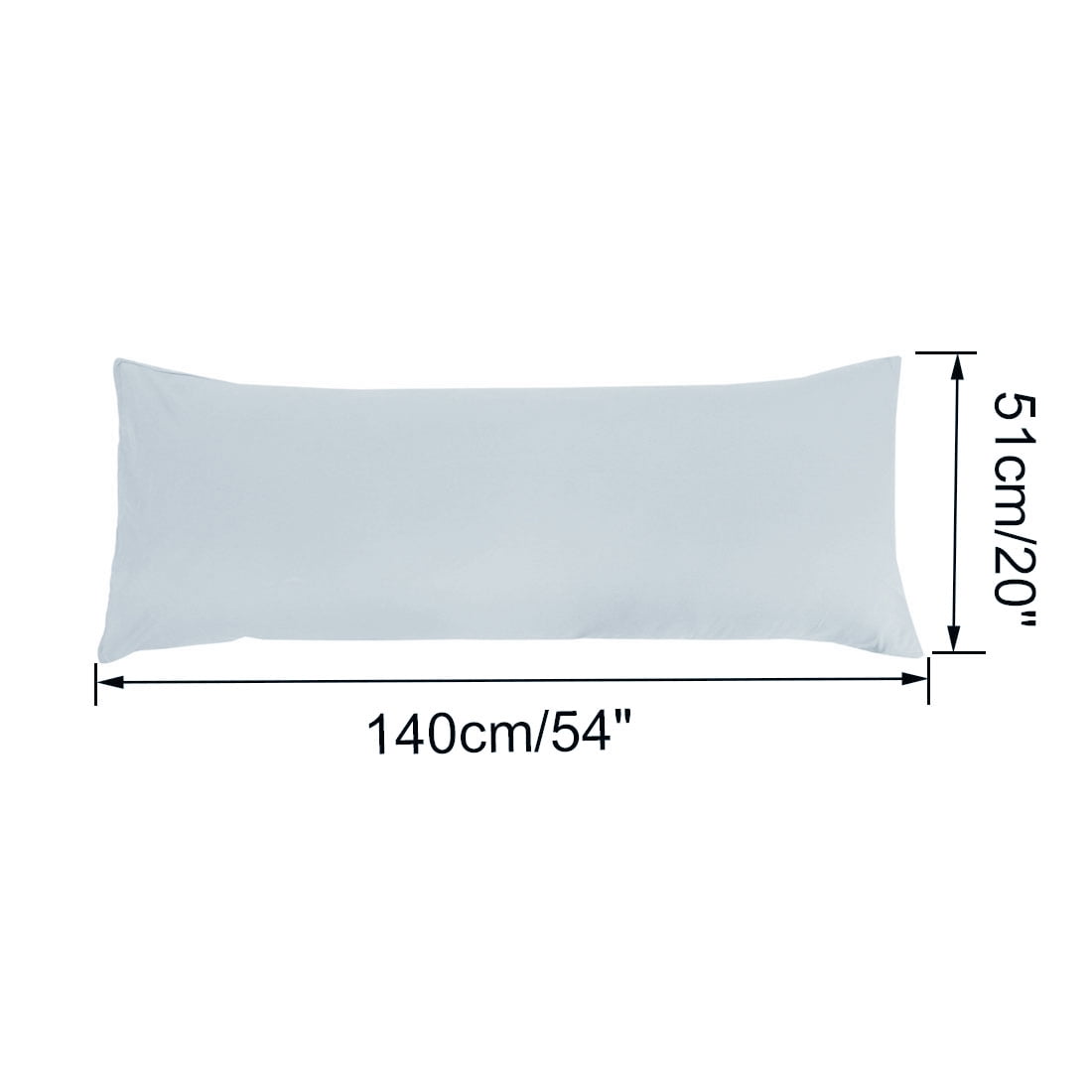 Unique Bargains Microfiber Solid Long Body Pillowcases, 2-Pack Silver 20" x 54"