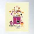 thumbnail image 2 of Kitchen Love Poster Wall Art, Modern Wall Decor For Living Room Bedroom, 16x24 UNFRAMED, 2 of 3