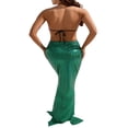 thumbnail image 2 of Costume Queue de Sirène pour Femmes Taille Haute Robe Maxi à Sequins pour Fête Jupe Longue pour Automne Hiver Vert, 2 of 6