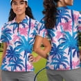 thumbnail image 4 of Uorisanigo Hawaiian Tree Matching Couple Outfits Golf Shirts for Men Women Short Sleeve Sports Tactical Quick-Dry 1/4 Zip Up Summer Athletic Top Wear Stylish Collared Tops, 4 of 8