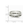 thumbnail image 6 of Stainless Steel 925 Sterling Silver Inlay Ridged Edge Brushed and Polished Band Size: 6; for Adults and Teens; for Women and Men, 6 of 6