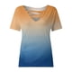 thumbnail image 4 of Camiseta informal para mujer, blusa estampada de manga corta con cuello en V, blusas Fridja  ghk5978, 4 of 5