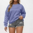 thumbnail image 2 of Sweatshirt for Women Crewneck Pullover Solid Color Oversized 2025 Sweatshirt Casual Long Sleeve Sweatshirt Fall Outfits, 2 of 5