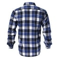 thumbnail image 3 of Mens Shirts Fall Leisure Business Plaid Brushed Shirt Jacket with Pocket Button Down Long Sleeve Men Shirts Blue XXXL, 3 of 3