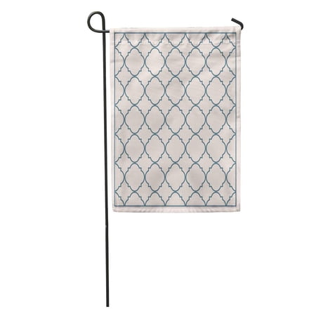 SIDONKU Classy Pastel Gray Traditional Geometric Quatrefoil Trellis Pattern Carpet Garden Flag Decorative Flag House Banner 12x18 inch