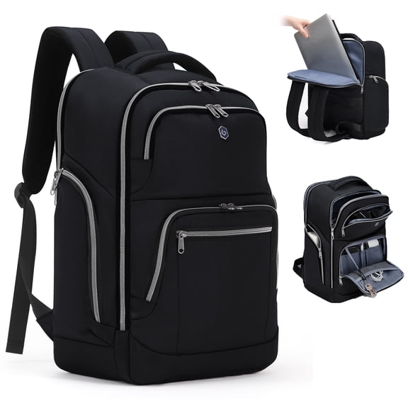 Laptop Backpack 15.6 Inch Carry on Travel Daypack with USB Charging Port, Anti-Theft, RFID Blocking Airline Approved Business Backpacks for Women Men