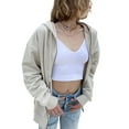 thumbnail image 2 of Yuemengxuan Women's Fashionable Long Sleeve Solid Color Drawstring Loose Zip Up Hoodies, 2 of 4