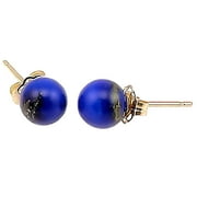 TRUSTMARK JEWELERS Trustmark 14K Yellow Gold 6mm Natural Lapis Lazuli Ball Stud Earrings