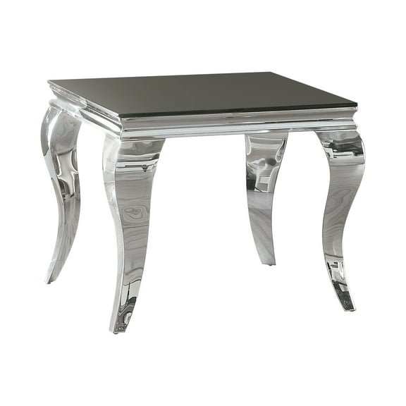 Square End Table Chrome and Black