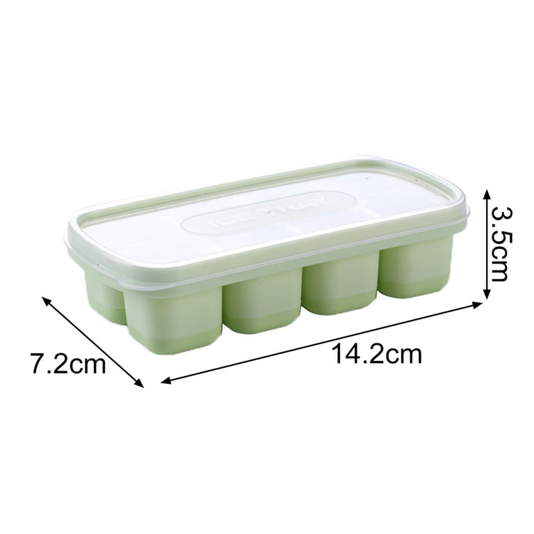 Manunclaims Ice Cube Tray with Clear Lid 8 Grids Food Grade Super Soft TPE Ice Ball Maker DIY Cold Drinks Ice Cube Mold for Home Kitchen Bar, Size: 14.2, Yellow