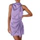 thumbnail image 1 of Vestido PRETTYGARDEN Morado Sin Mangas de Satén con Cinturón Talla XXL, 1 of 8
