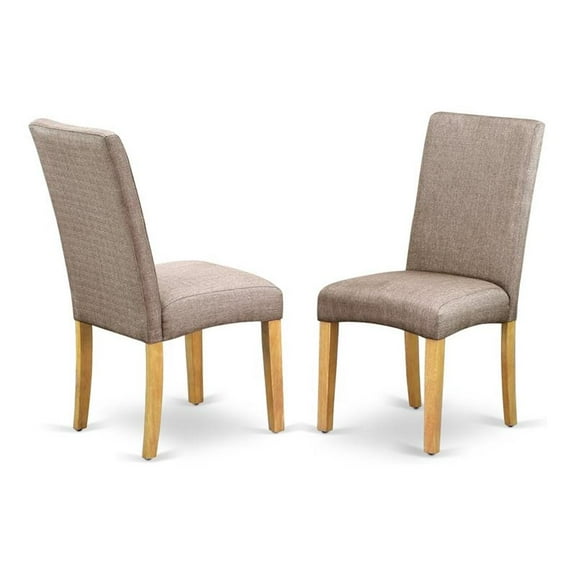 Pemberly Row 39" Fabric Dining Chairs in Oak/Gray (Set of 2)