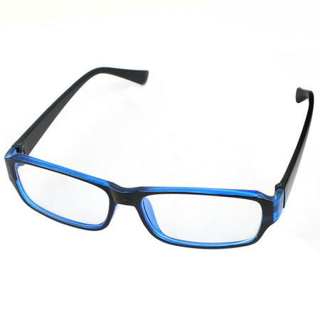 Women Clear Lens Single Bridge Plastic Full Rim Plain Glasses Eyewear Black Blue