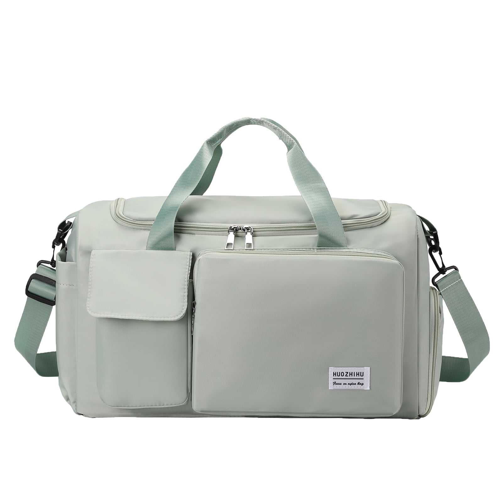 Forestfish Travel Duffle Bag with Shoes Compartment for Women Green