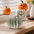 thumbnail image 5 of Large Artificial Pumpkins, Realistic Pumpkin for Fall Decor, Natural Striped Vine Pumpkin Ornament, Halloween Thanksgiving Table Display, Harvest Holiday Decorative Statue, 6.69×5.51 in,Green, 5 of 6