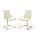 thumbnail image 1 of Modway Fauteuil de Salle à Manger Pitch en Velours de Performance, Ensemble de 2, Or Ivoire, 1 of 7