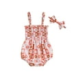 thumbnail image 2 of Baby Girl Summer Jumpsuit Floral Print Sleeveless Romper and Headband Set Cute Fashion Clothes Outfits, 2 of 10