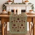 thumbnail image 2 of Table Runner - 72 Inch Long, Boho Floral Kitchen Dining Table Runner Dresser Scarves, Modern Geometric Ethnic Abstract Flowers Red Green Farmhouse Decor for Coffee Tables Wedding Party Banquet, 2 of 8