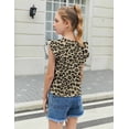 thumbnail image 5 of Arshiner Girls Shirt Short Sleeve Twist Front Tunic T-Shirt for Girls with Cute Flying Sleeves, 5 of 6