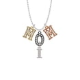 thumbnail image 2 of Delight Jewelry Silvertone Large Initial - I - Multi-Colored Crystal Mom Charm Necklace, 2 of 5