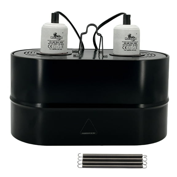 Dual Reptile Light Fixture Deep Dome,Max 150W,UV Lamp Fixture Dual Lamp Cap for Reptiles Terrarium with Two Independent Switches Heat Lighting Lamp Kit.