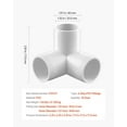 thumbnail image 3 of 1 Inch 3-Way PVC Elbow Fitting, 90 Degree Schedule 40 Plumbing Connector, 10-Pack for Water Pipe, Irrigation, and DIY Projects, 3 of 11