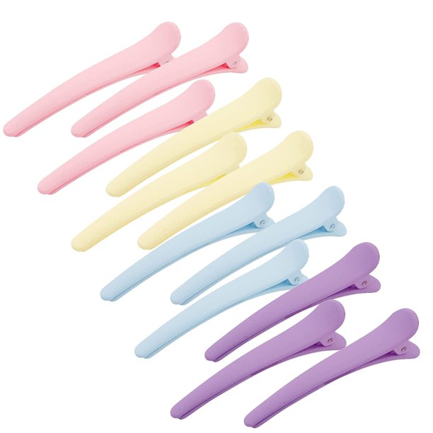 12 pinzas para el cabello para peinar seccionamiento, YISSION 3.1 pulgadas, pinzas para el cabello de cocodrilo mate, pasadores para el cabello, sin arrugas, pinza para el cabello con pico de pato, ac