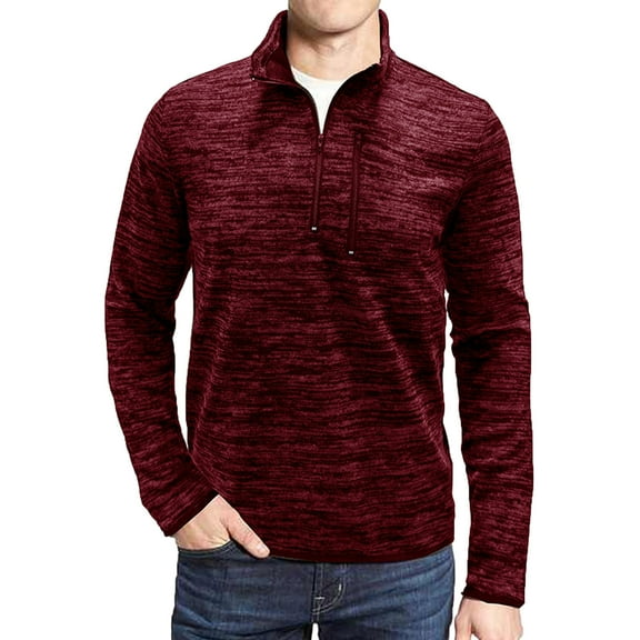 Men's golf shirt slim lapel half zip long sleeve pullover elastic lightweight sweatshirt