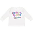 thumbnail image 3 of Inktastic Happy Easter with Bunny Face and Easter Eggs Girls Long Sleeve Toddler T-Shirt, 3 of 5