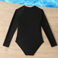 thumbnail image 5 of CAICJ98 Girl's One Piece Rash Guard Long Sleeve Swimsuits Cut Out Zipper Bathing Suit for Girls Swimwear (Black,9-10 Years), 5 of 9