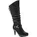thumbnail image 3 of TOP Moda Bottes à Talons Hauts Lacées à Bout Rond pour Femmes Page-65, Noir Premier, 10, 3 of 4