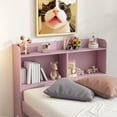 thumbnail image 5 of Bed Frame, Twin Bed with Trundle,Bookcase,Pink, Pink Platform Bed Frame,Pine Metal Bed Frame, Furniture, Bedroom Furniture, Beds, Frames & Bases Twin Bed with Trundle,Bookcase,Pink, 5 of 13